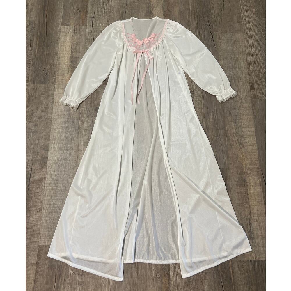 VTG 60s-70s JCPenney Embroidered Sheer Nightgown‎ Lacey Coquette Romantic Sleep